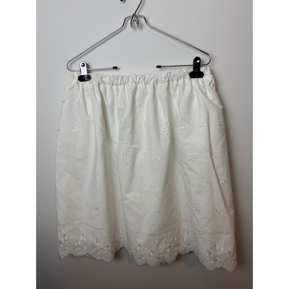 White Eyelet Mini Skirt - Classic Women's Short Skirt